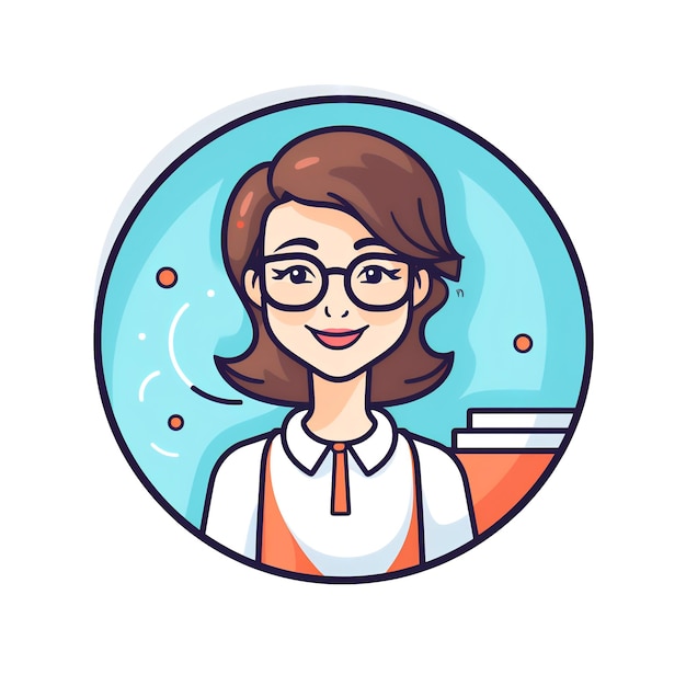 Teacher Woman Avatar Icon Illustration in vector style