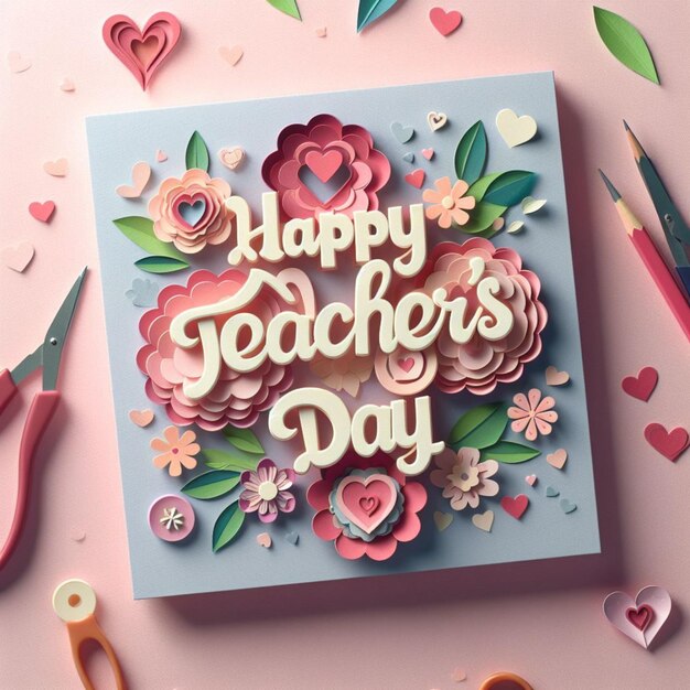 teachers day book happy teacher day card blackboard