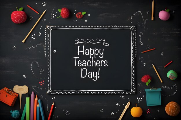 Photo teachers day post on chalk board