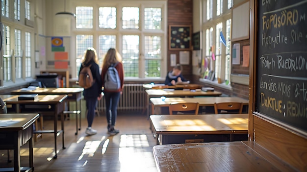 Teachers Day students blackboards books documents