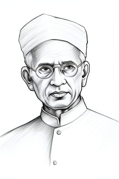 Photo teachers' day tribute handsketched art of dr sarvepalli radhakrishnan