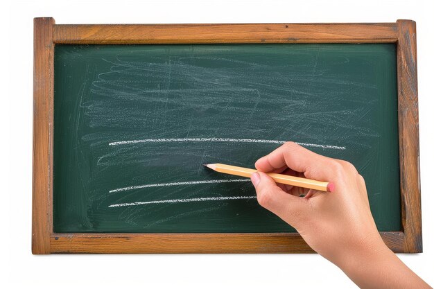 Photo teachers hands writing on chalkboard