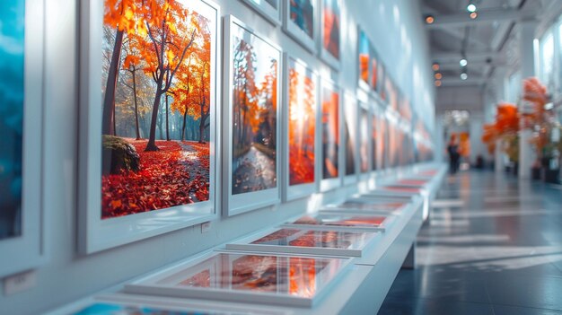 Photo teachers organizing a photography exhibition background