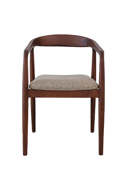 teak cafe chair with white background