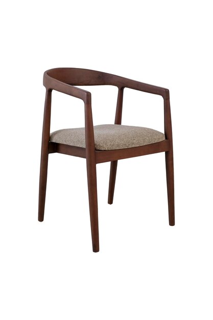 teak cafe chair with white background