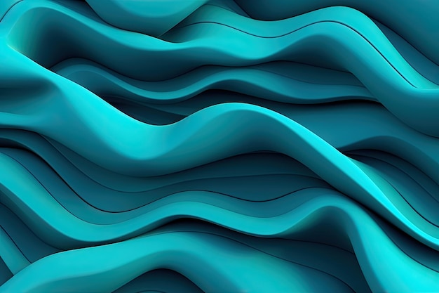 Teal 3D backdrop with seamless loops organic patterns dreamlike abstraction resembling a canvas colorful curves Generative AI