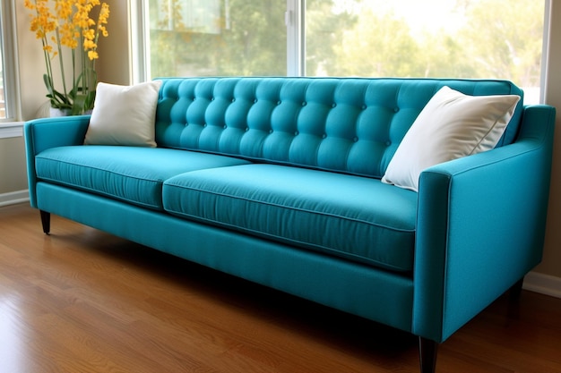 Teal blue modern sofa living room furniture