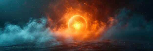 Teal Blue Orange White Grainy Gradient Sphere achtergrond voor Banner HD