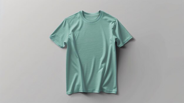 Teal color tshirt mokeup design in gray background