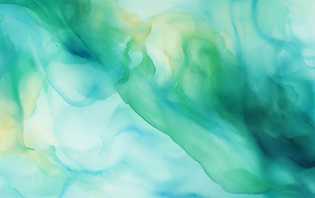 Teal en Green Watercolor Symphony Abstract Art Generatieve AI