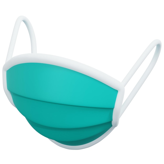 Photo a teal face mask with a white background