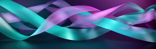 Premium AI Image | teal ribbons on a purple background