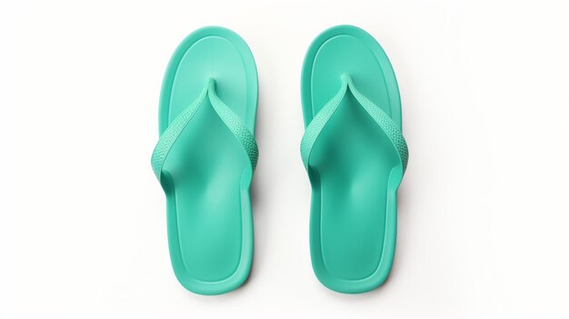 Teal Sandals schoenen geïsoleerd op witte achtergrond met kopieerruimte voor reclame