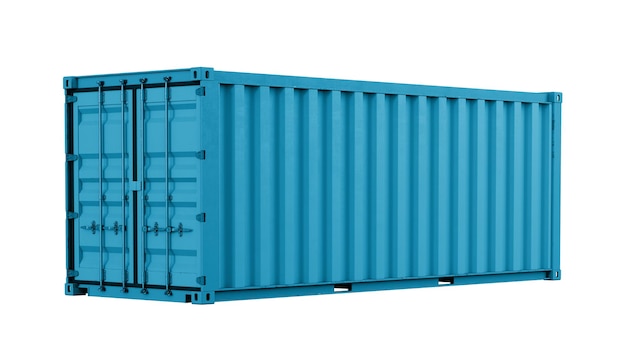 Teal scheepvaartcontainer png sticker 3D lading op doorzichtige achtergrond