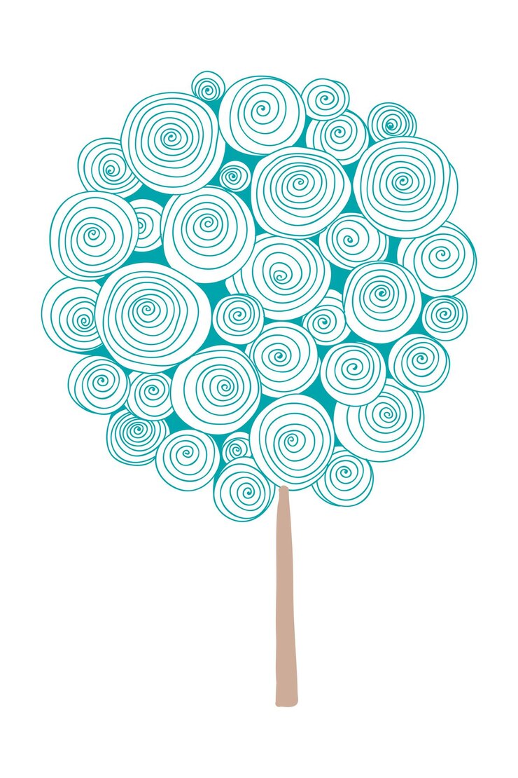 फोटो teal tree sticker design element