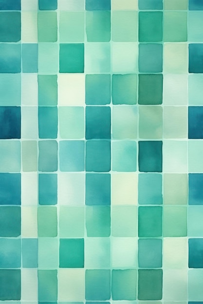 Teal vintage checkered watercolor background Watercolor colorful horizontal and vertical stripes ar 23 v 52 Job ID a1e924635510445e8a3c531c27decad7