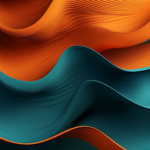 Teal Waves Abstract 3D Achtergrond Textuur Esthetische Elegantie