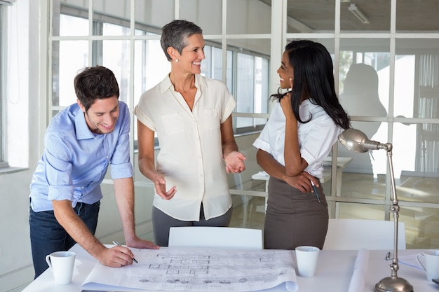 Team of architects having a conversation