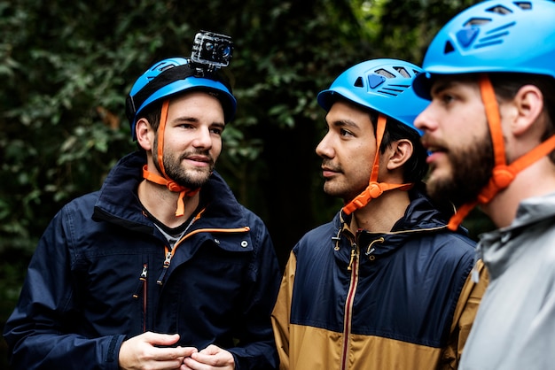 Team building outdoor in the forest