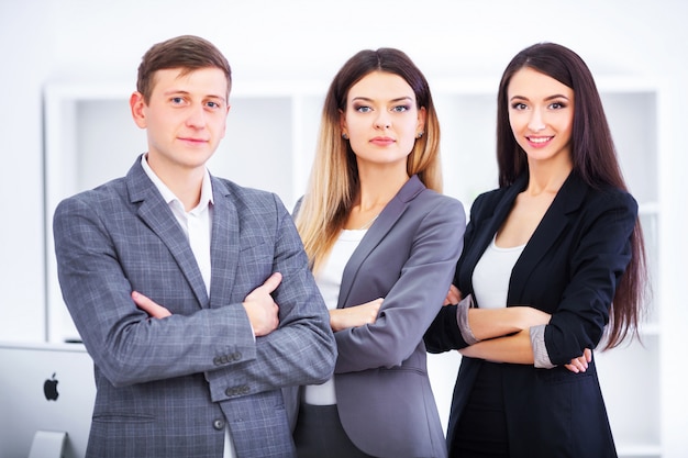 Team Of Business People Working In Office.