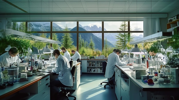 Foto ufficio del laboratorio di chimica della squadra ia generativa