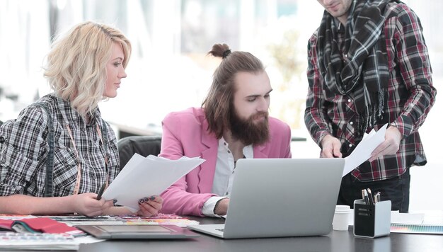 Team of designers discussing new ideas in the Studio