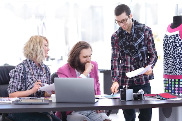 Team of designers discussing new ideas in the Studio