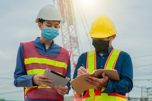 Team engineer do job on site construction, architecture teamwork