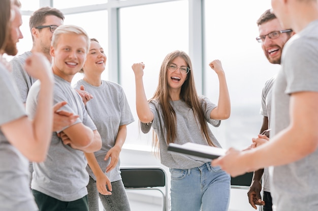 A team of happy young people