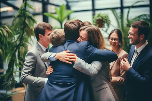 Photo team huddle at a workplace retreat