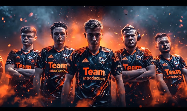 Team Introduction Text With Rotating Effect Competitive Styl Creative Decor Live Stream Background