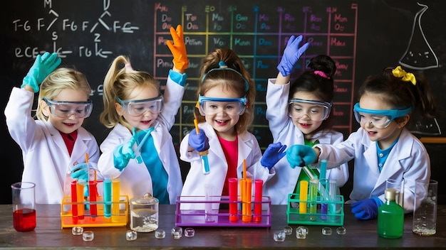 Team of little chemists