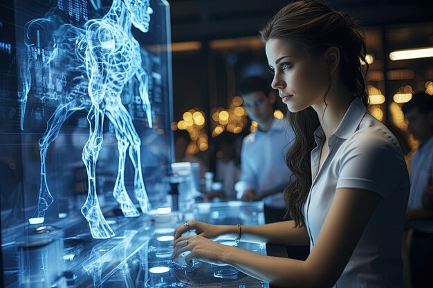 team of medical professionals student at a modern office using a computer Generated with AI