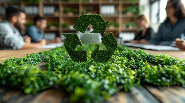 The team plans and discusses reuse policies in the office conference room