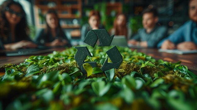 The team plans and discusses reuse policies in the office conference room