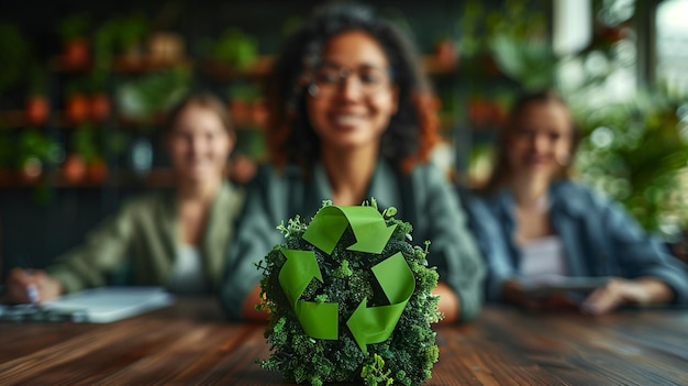 The team plans and discusses reuse policies in the office conference room