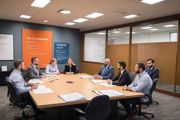 The team plans and discusses reuse policies in the office conference room