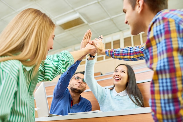 Team of Students in University