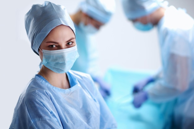 Team surgeon at work in operating room