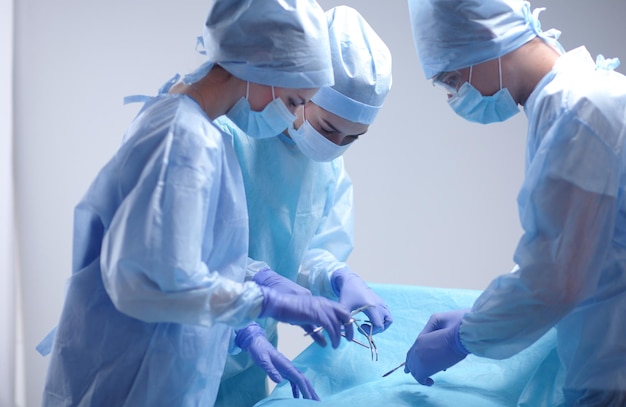 Team surgeon at work in operating room