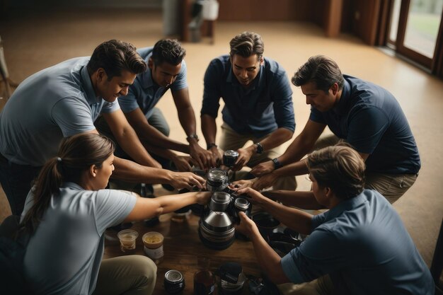 Foto lavoro di squadra imprenditore costruzione di squadre