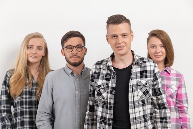 Team van studenten close-up portret