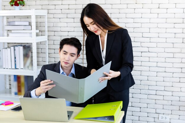 Team workers working at a project