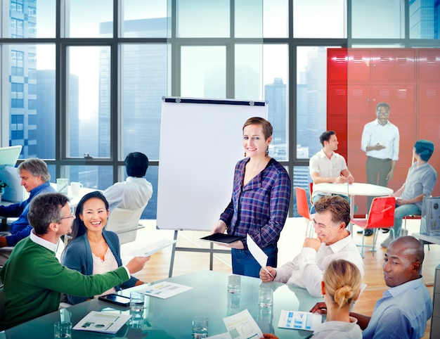 Team working together in an office