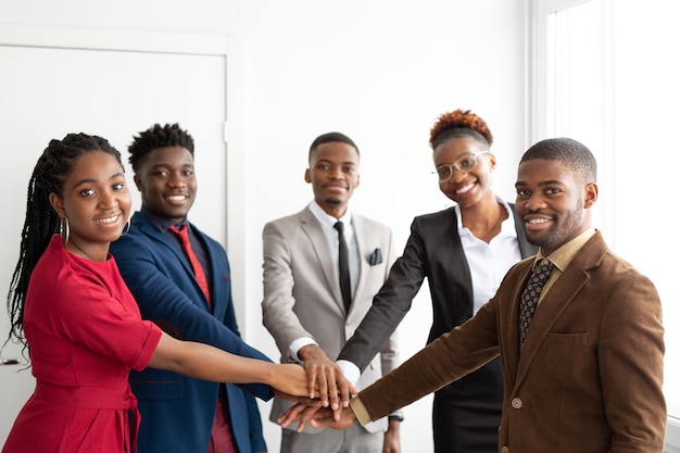 team of young african people in the office