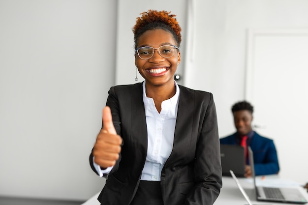 team of young african people in the office