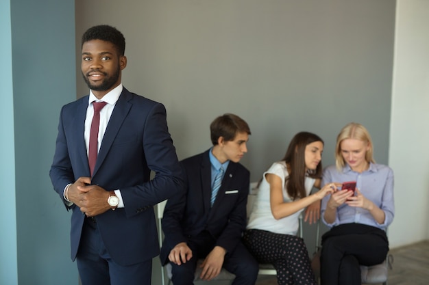 team of young beautiful people in the office