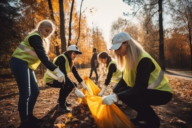 Team of young and diversity volunteer worker group