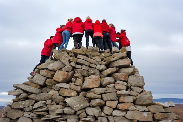 Teamgeest Overwicht Teamwerk Afbeeldingen foto