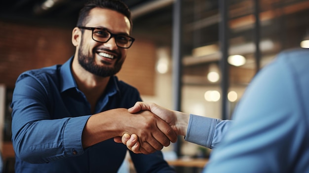 Teamwork in Action Businessmen Shake Hands to Mark MampA Success